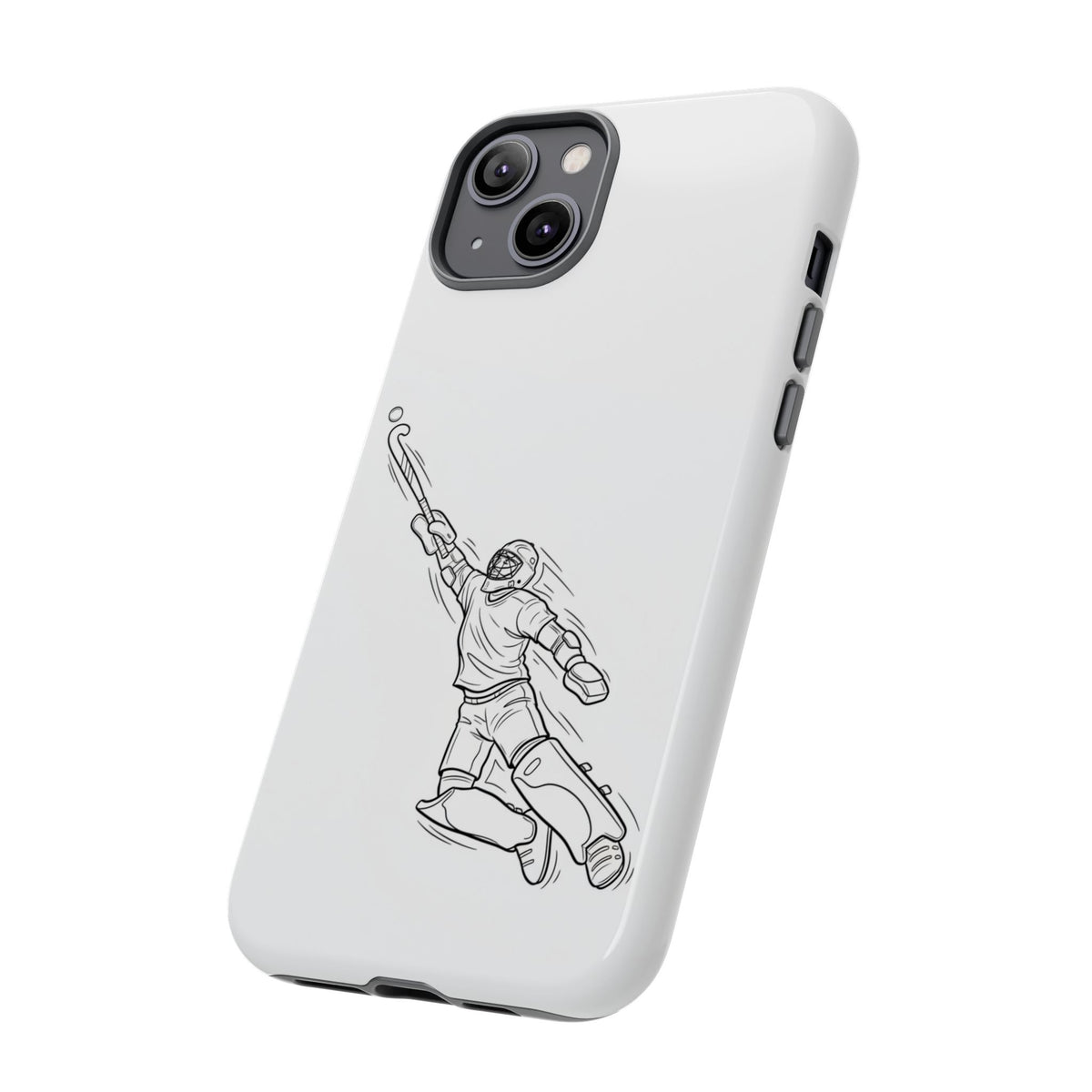 Hockey Goalkeeper Sketch Phone Case — Minimalist Sports Protective Cover