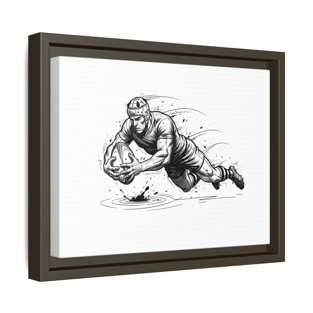 Print, Rugby Try Dive, Matte Canvas Print Wall Art
