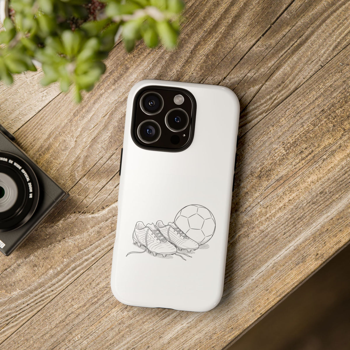 Phone Case, Football Boots & Ball Sketch , Tough Case