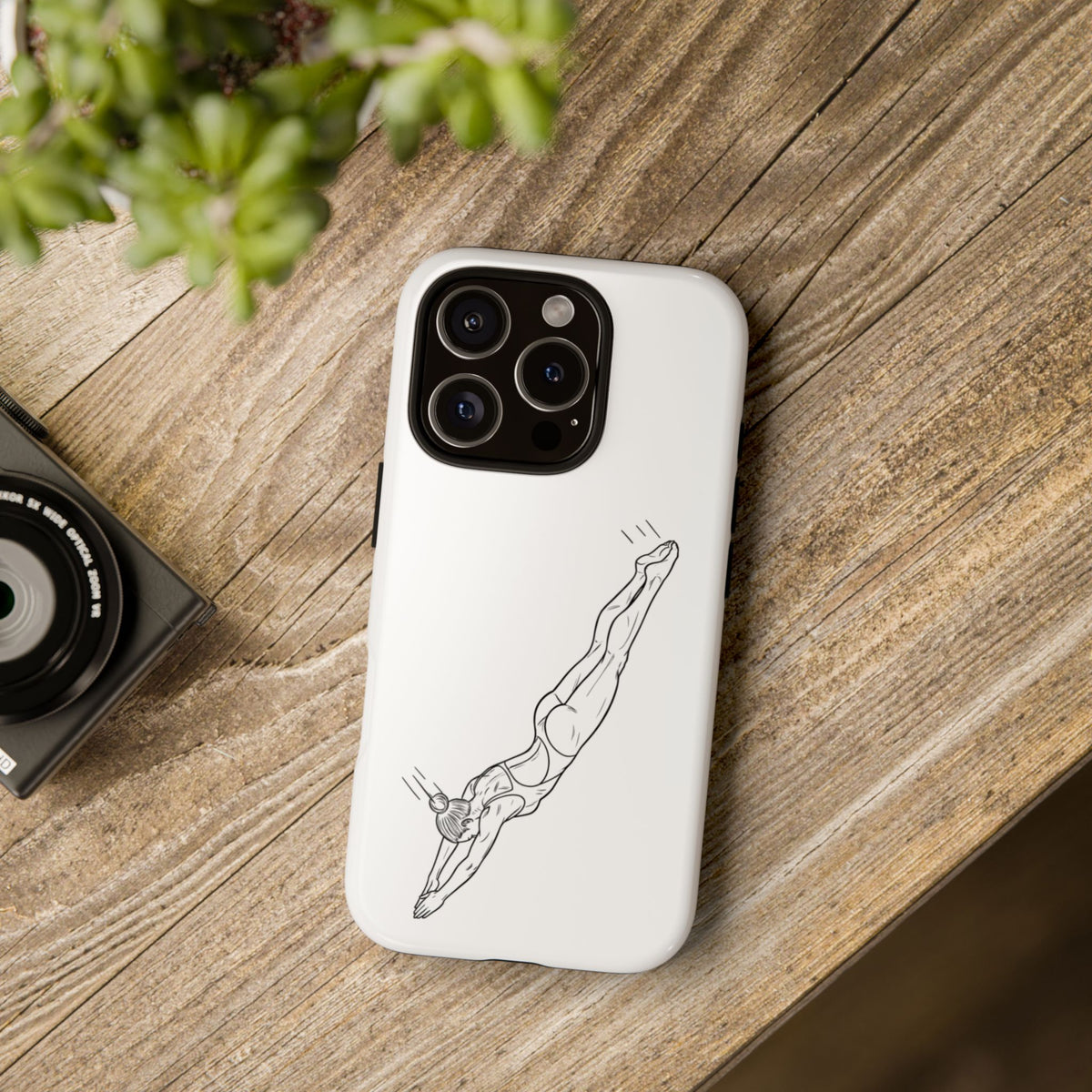 Phone Case, Platform Diver Minimalist Sketch, Tough Case