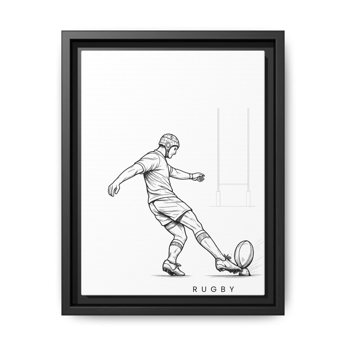 Print, Rugby Conversion Kick, Matte Canvas Print Framed Art