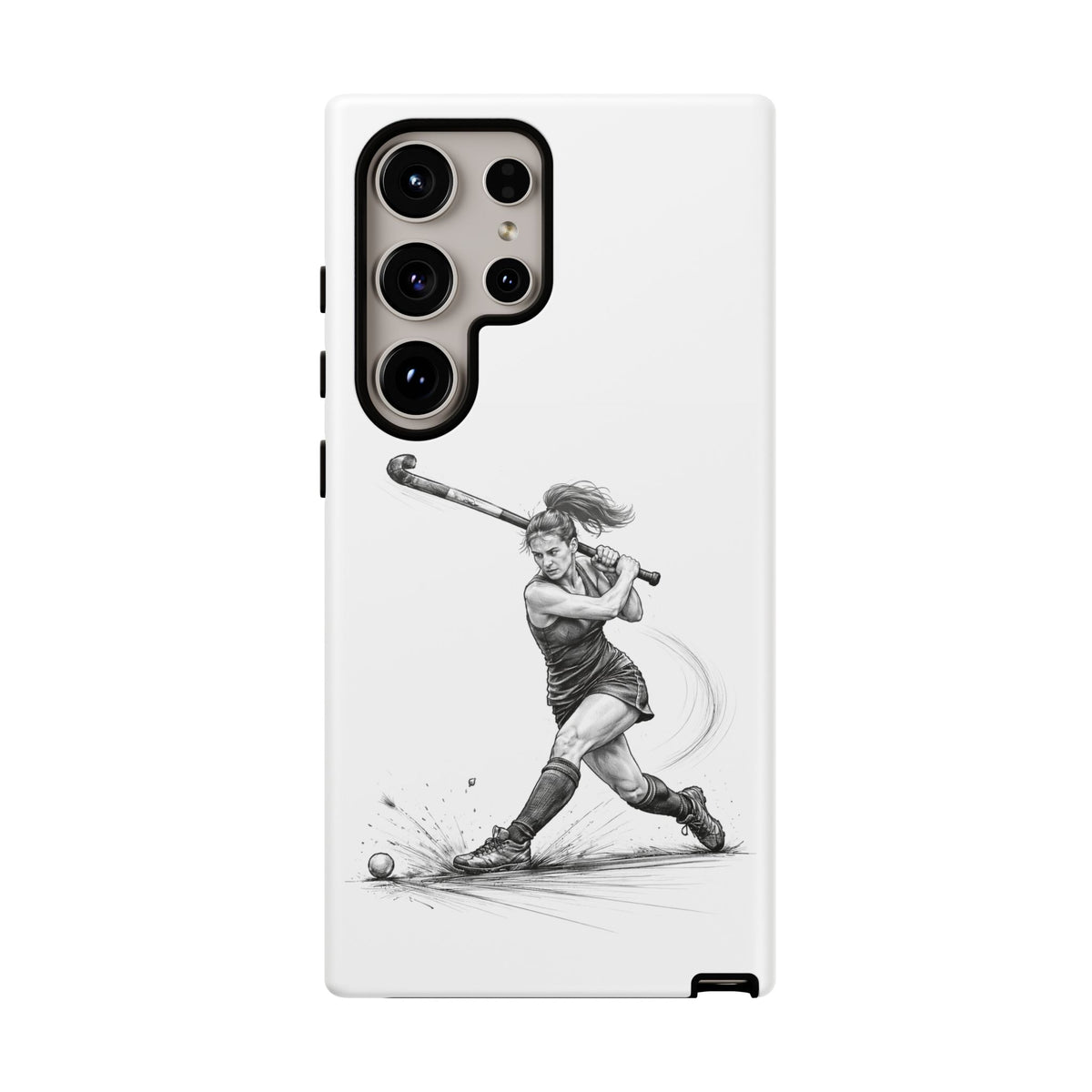 Phone Case, Hockey, Female Player "Tomahawk" shot design, Tough Case