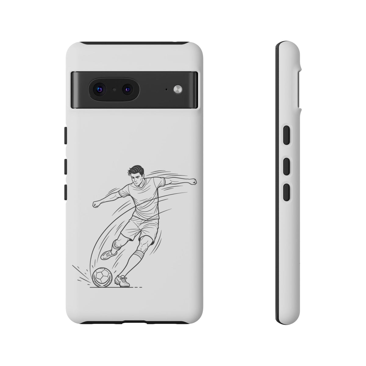 Phone Case, Football Free Kick / Strike Minimalist sketch Design, Tough Case