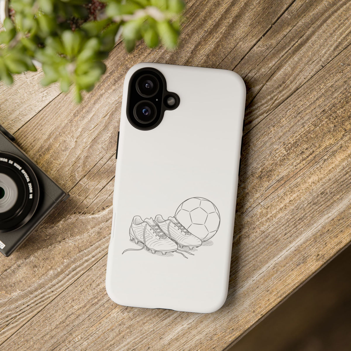 Phone Case, Football Boots & Ball Sketch , Tough Case