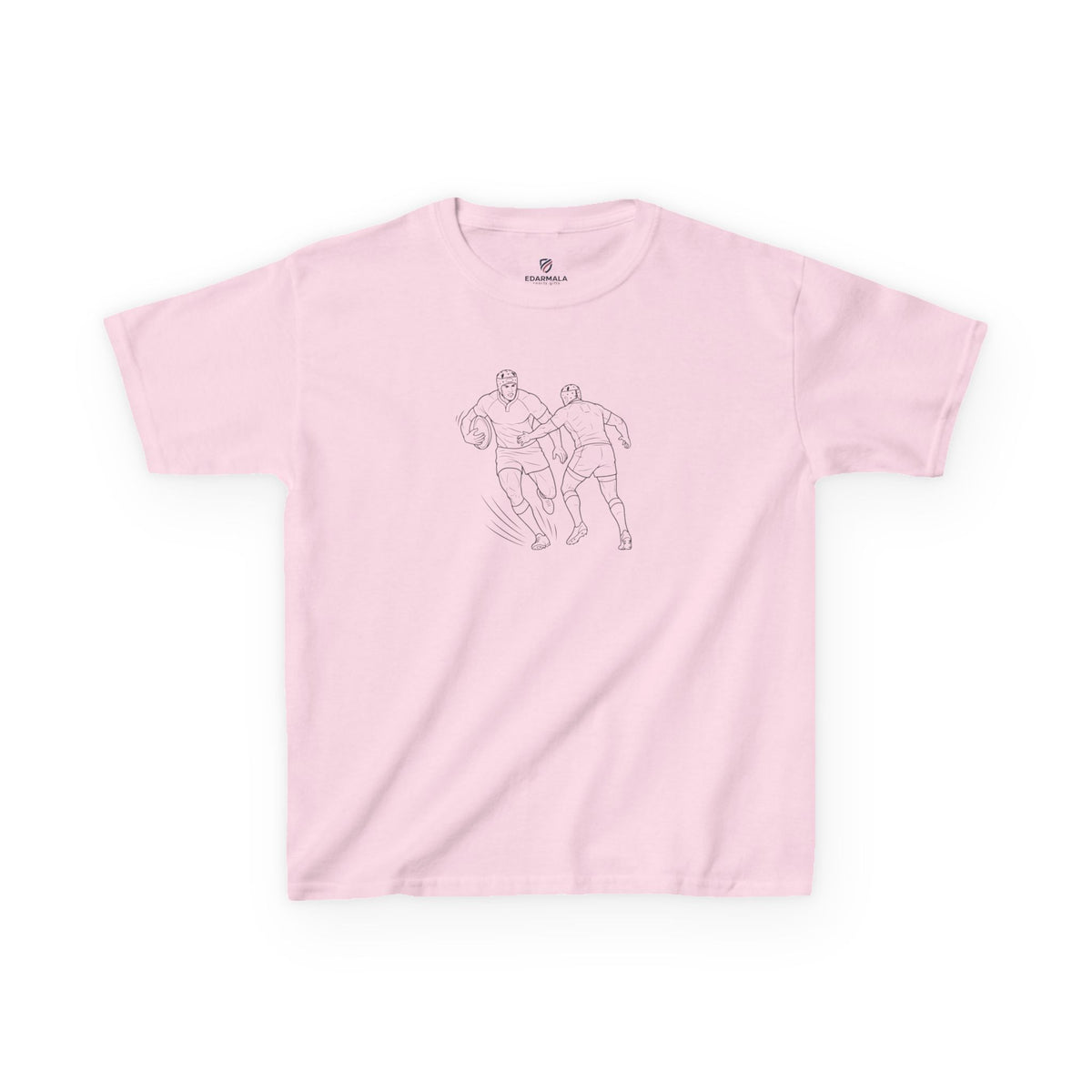 T Shirt Kids, Rugby players minimalist sketch design, Cotton, Various Colours