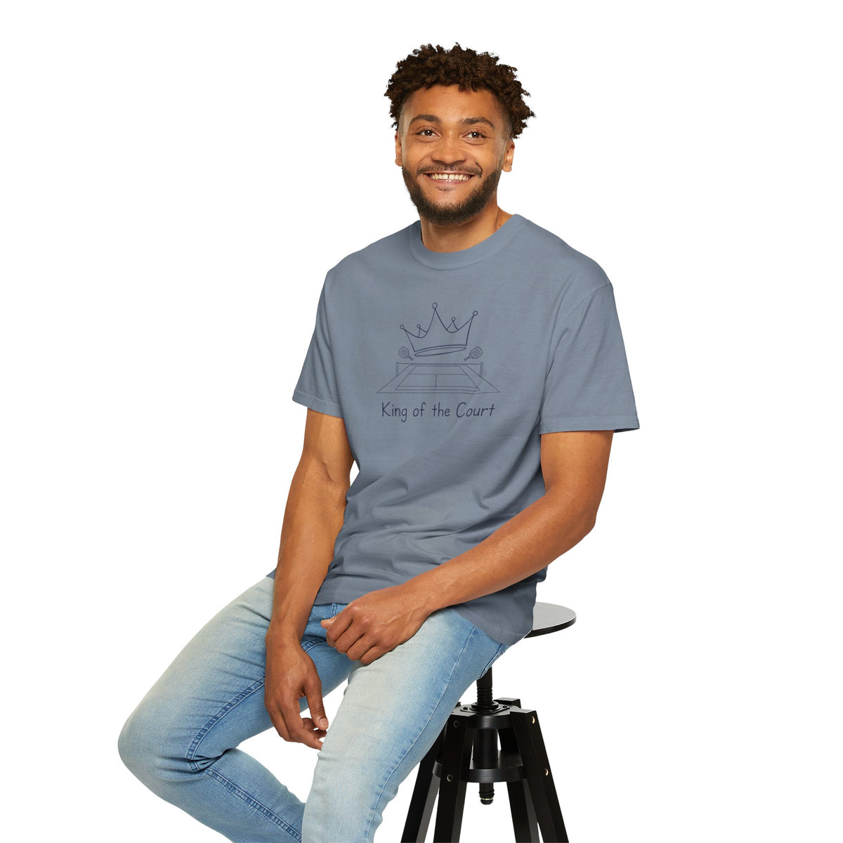 T-shirt, Racket Sports, King of the Court Sketch design, Cotton, Various Colours
