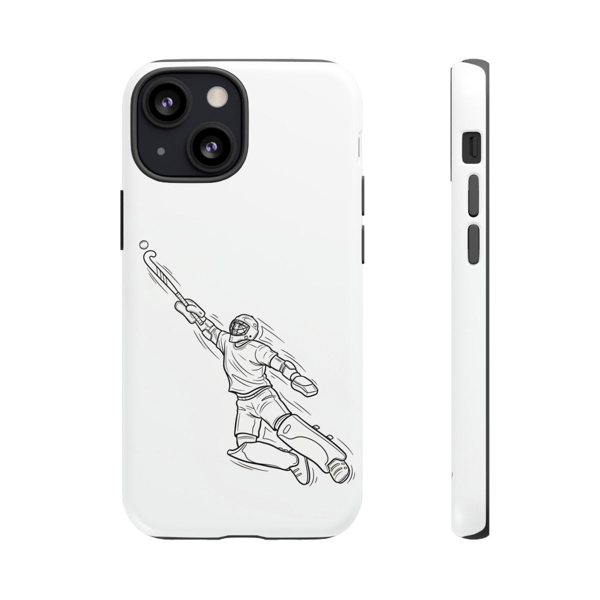 Hockey Goalkeeper Sketch Phone Case — Minimalist Sports Protective Cover