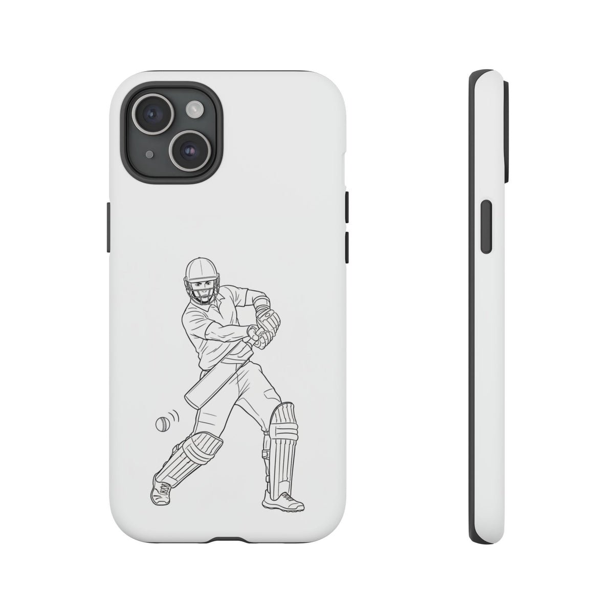 Phone Case, Cricket Batsman Sketch, Tough Case