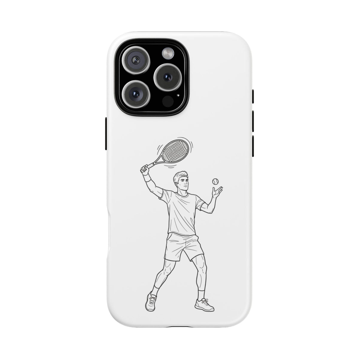Phone Case, Racket Sports, Tennis Player overhead shot Design, Tough Case