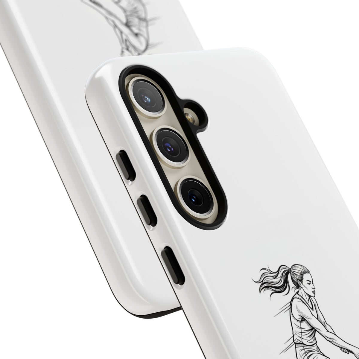Phone Case, Hockey, Female  Player Minimalist sketch design, Tough Case