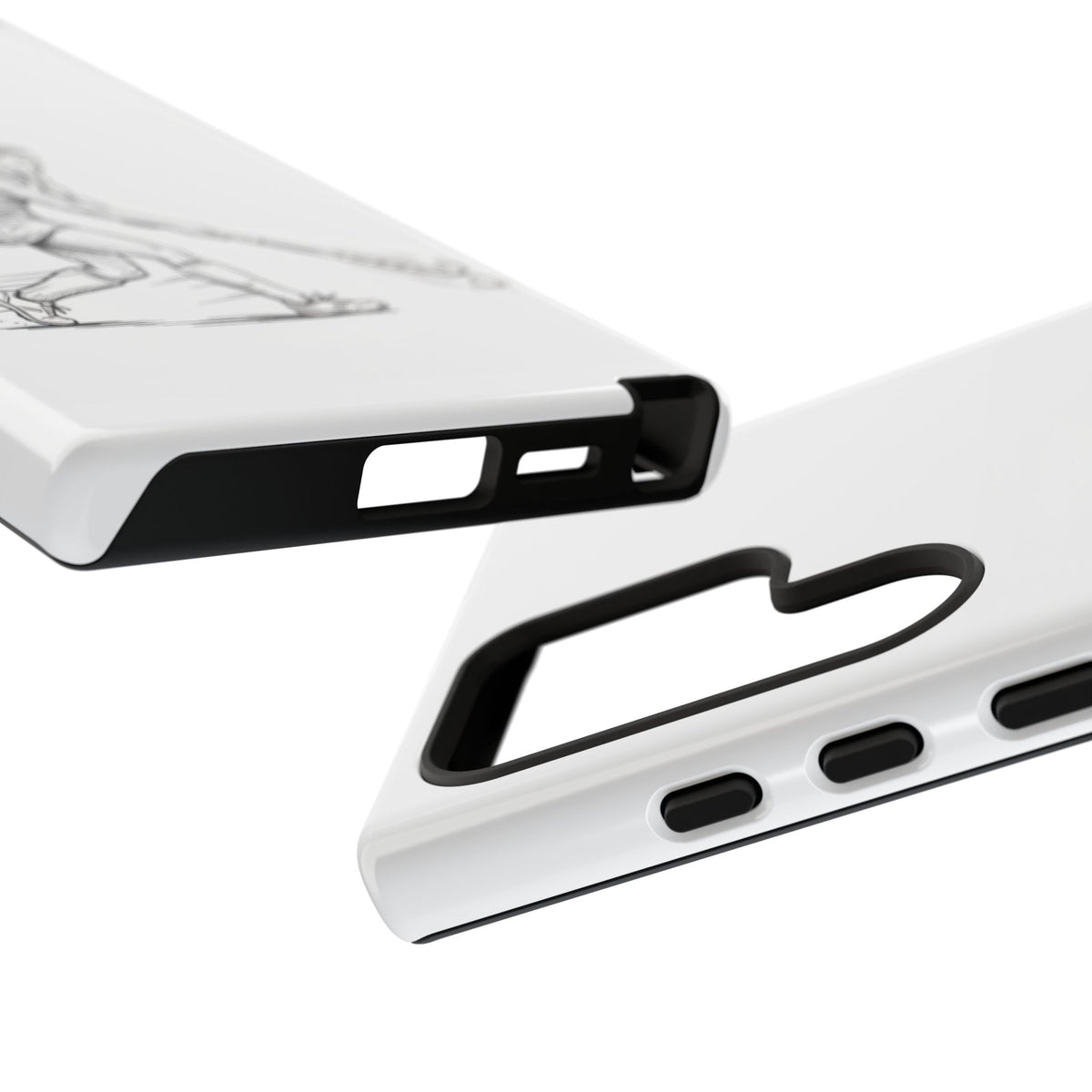 Phone Case, Hockey, Female  Player Minimalist sketch design, Tough Case