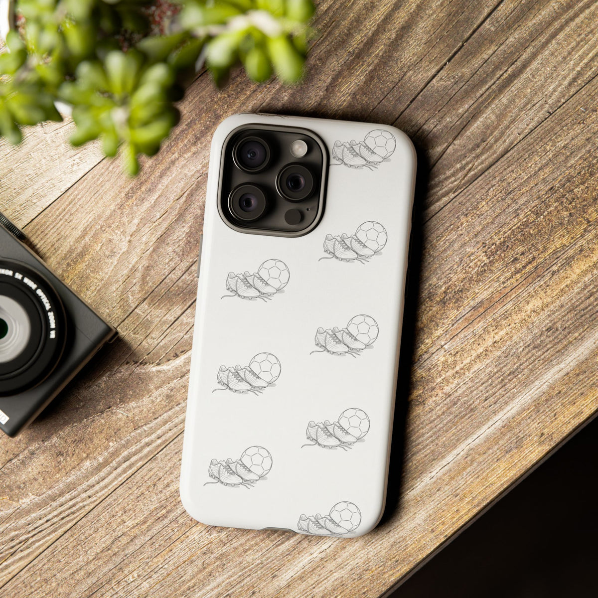 Phone Case, Football Boots & Ball Pattern, Tough Cases — Sports Phone Case