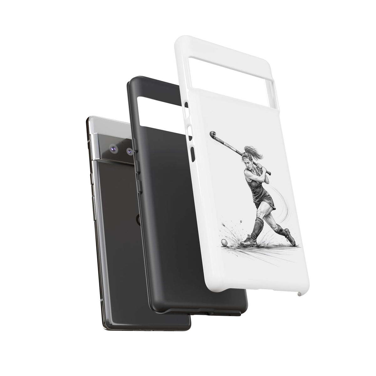 Phone Case, Hockey, Female Player "Tomahawk" shot design, Tough Case
