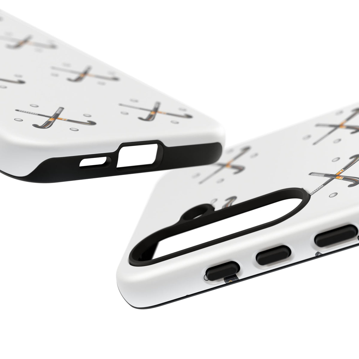 Phone Case, Hockey Repeated Crossed Sticks & Balls Pattern, Tough Case