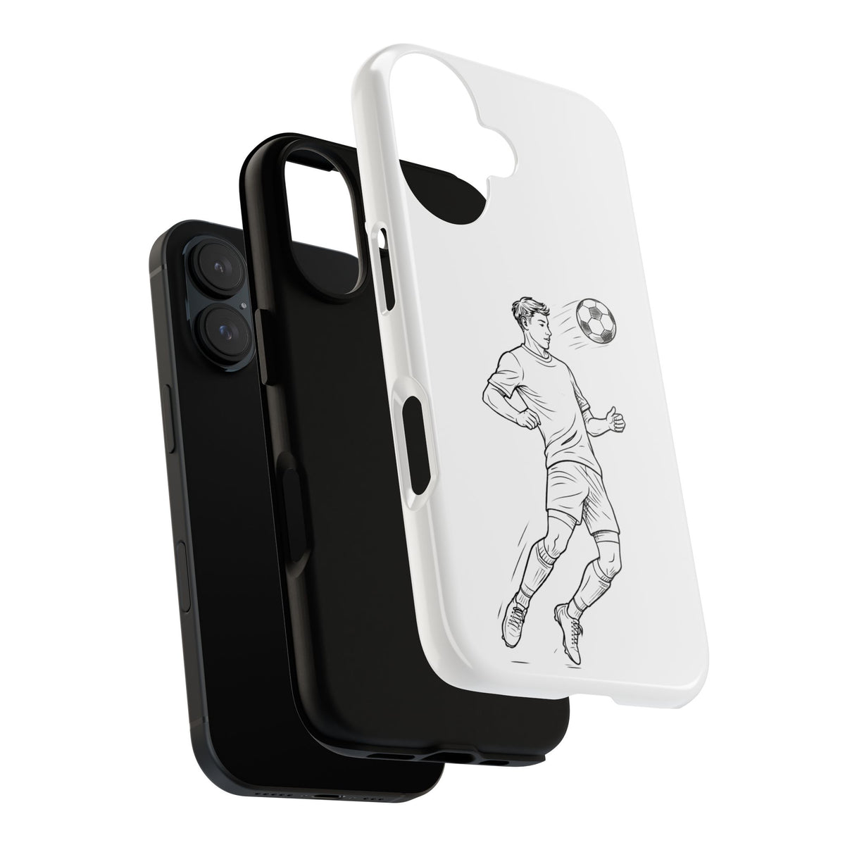 Phone Case, Football Chest-control Minimalist sketch Design, Tough Case