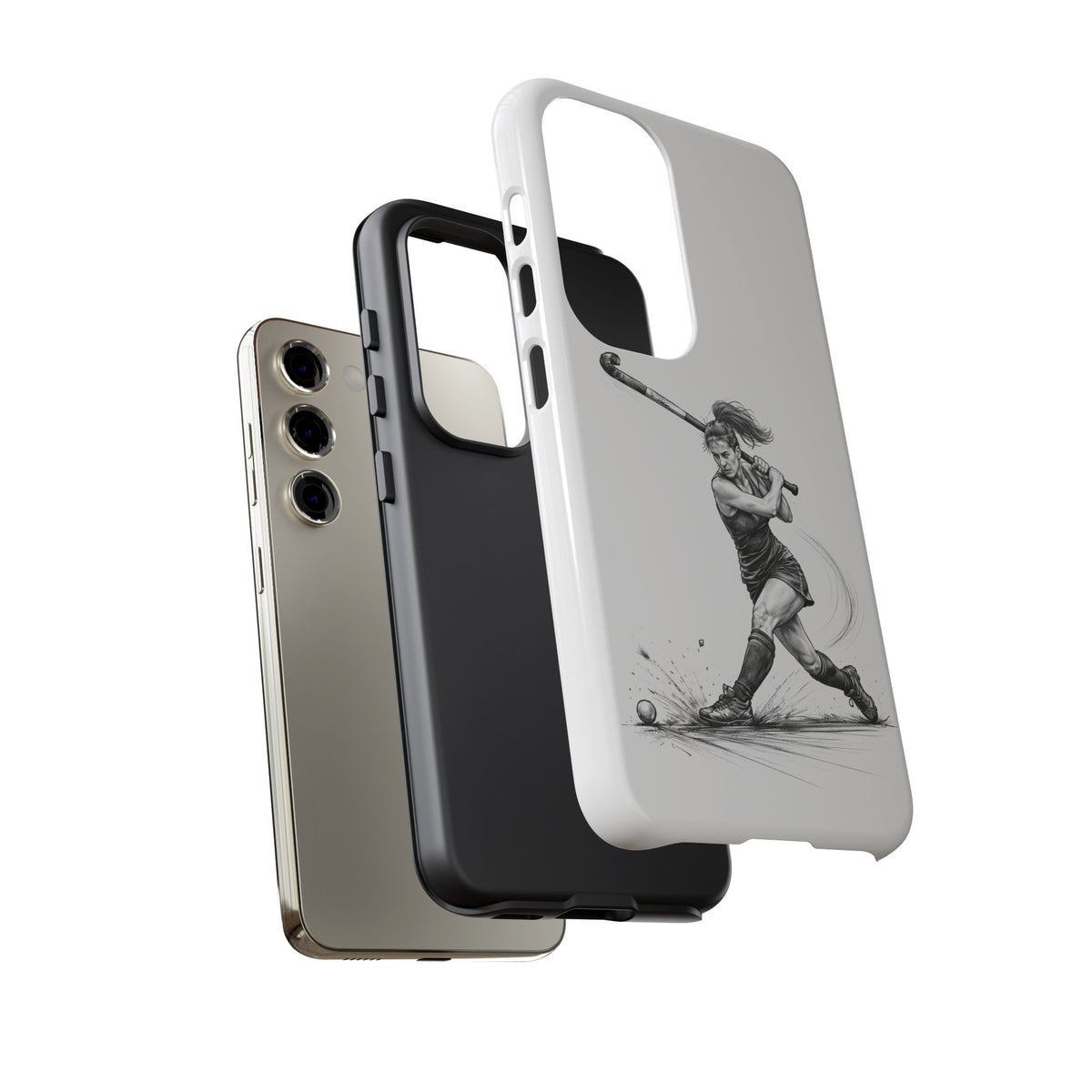 Phone Case, Hockey, Female Player "Tomahawk" shot design, Tough Case