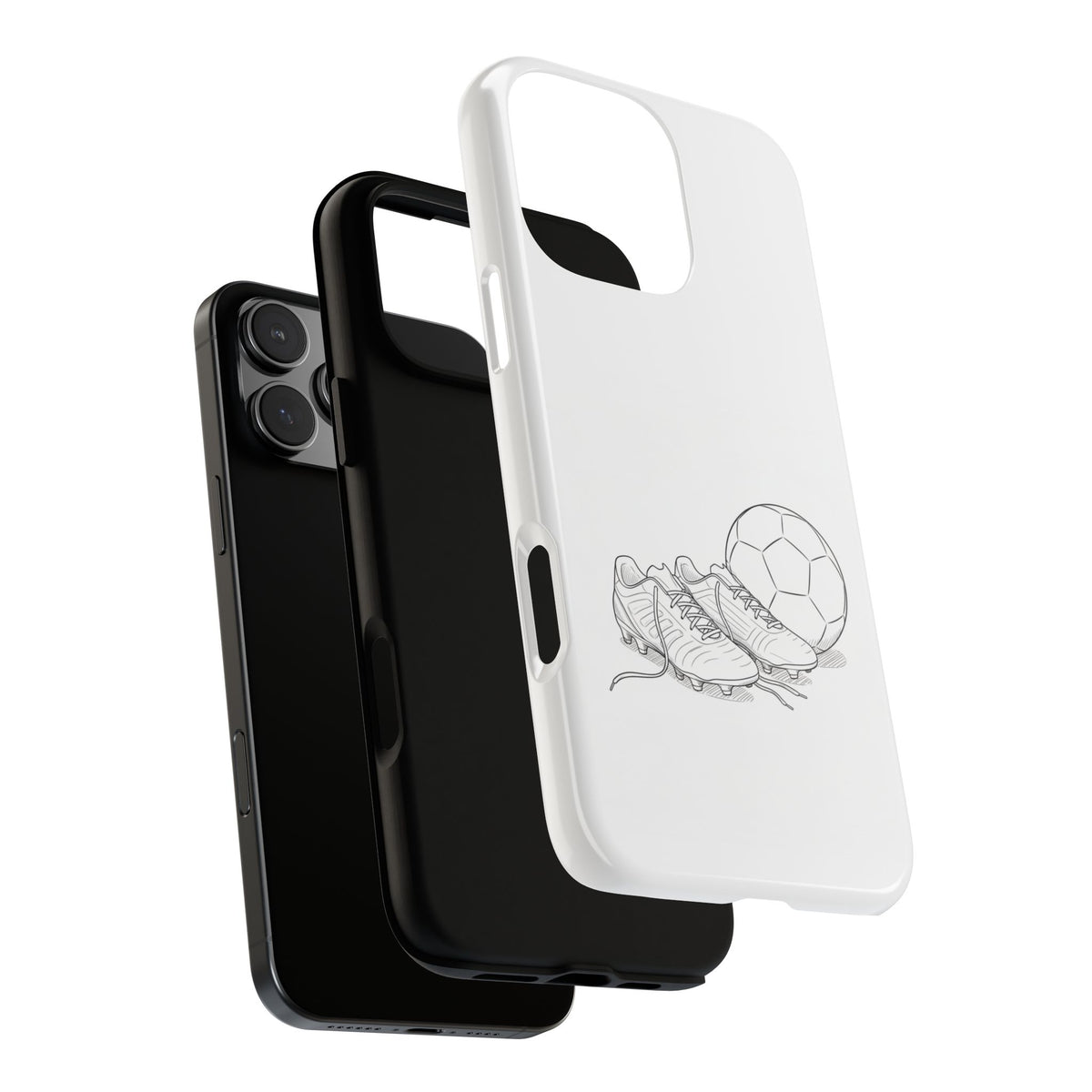 Phone Case, Football Boots & Ball Sketch , Tough Case