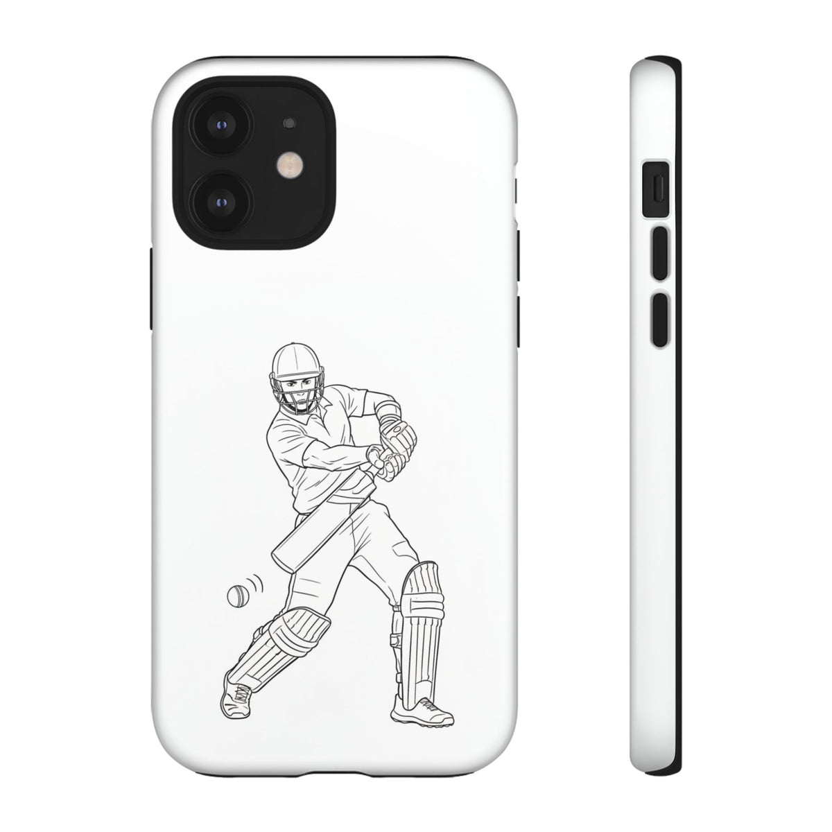 Phone Case, Cricket Batsman Sketch, Tough Case