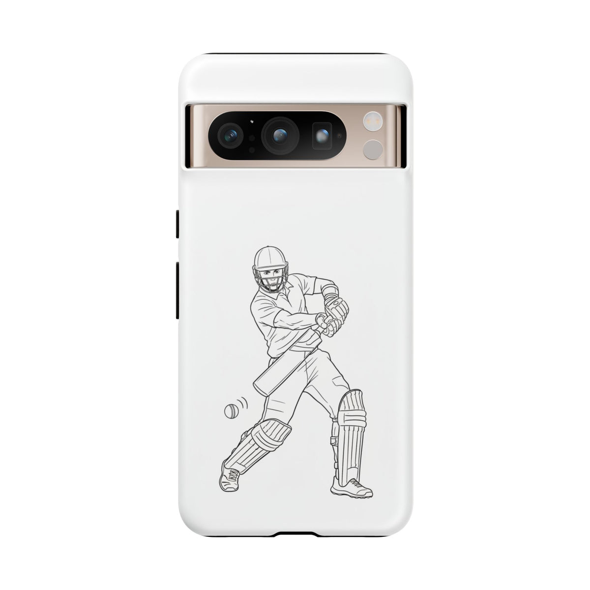 Phone Case, Cricket Batsman Sketch, Tough Case