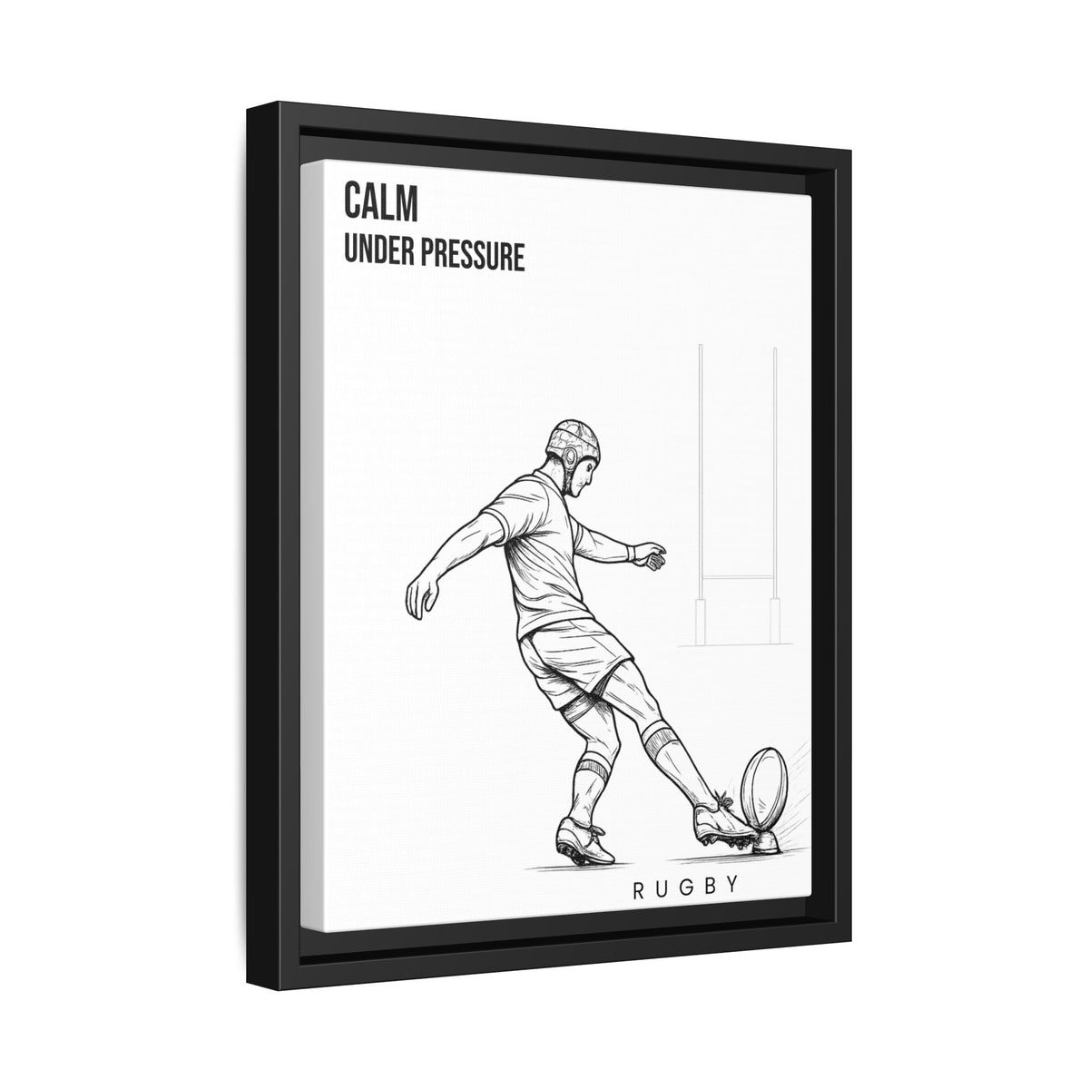 Print, Rugby Conversion Kick - Calm Under Pressure, Matte Canvas Print Framed Art