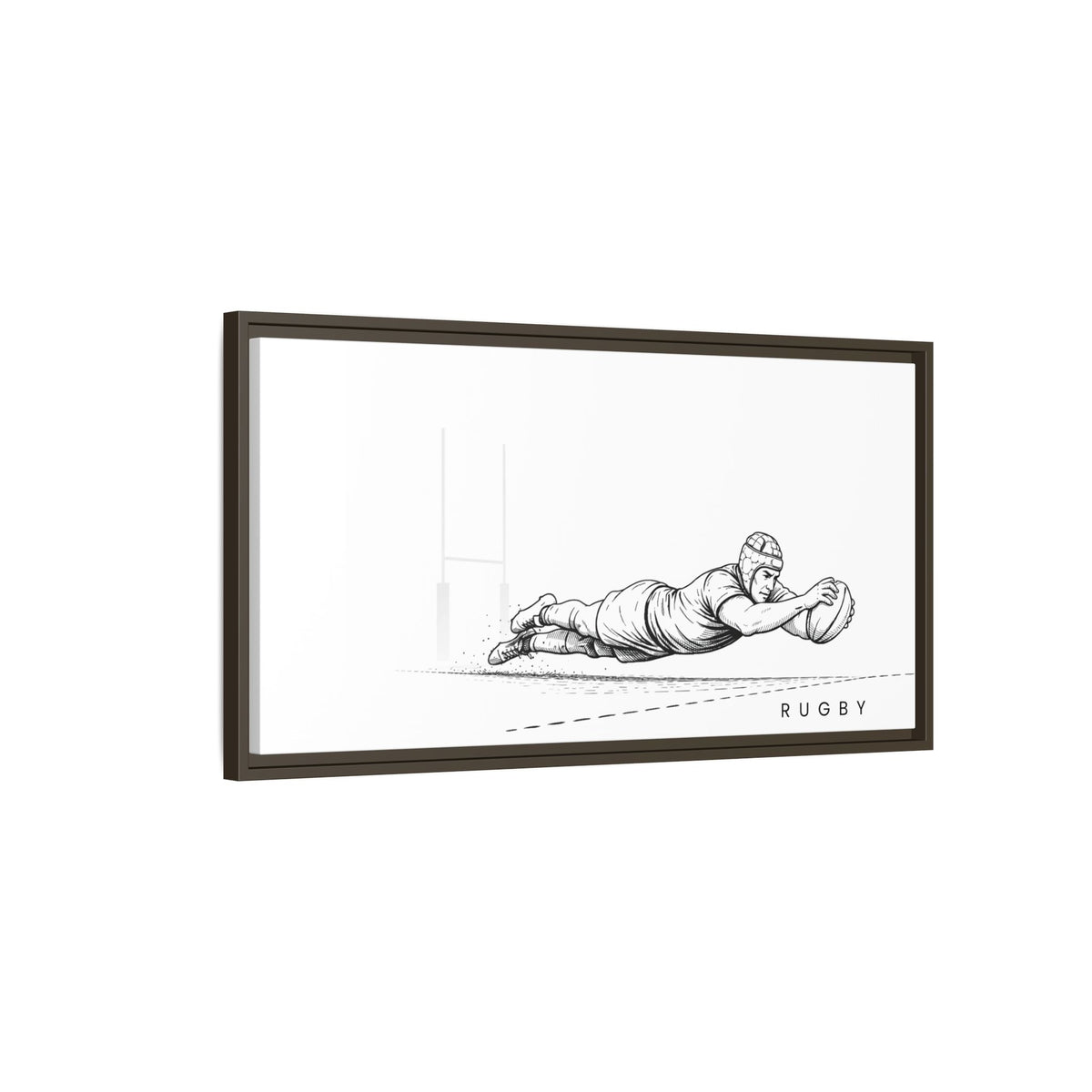 Print, Rugby Try, Matte Canvas Framed Wall Art