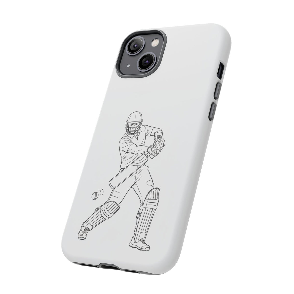 Phone Case, Cricket Batsman Sketch, Tough Case