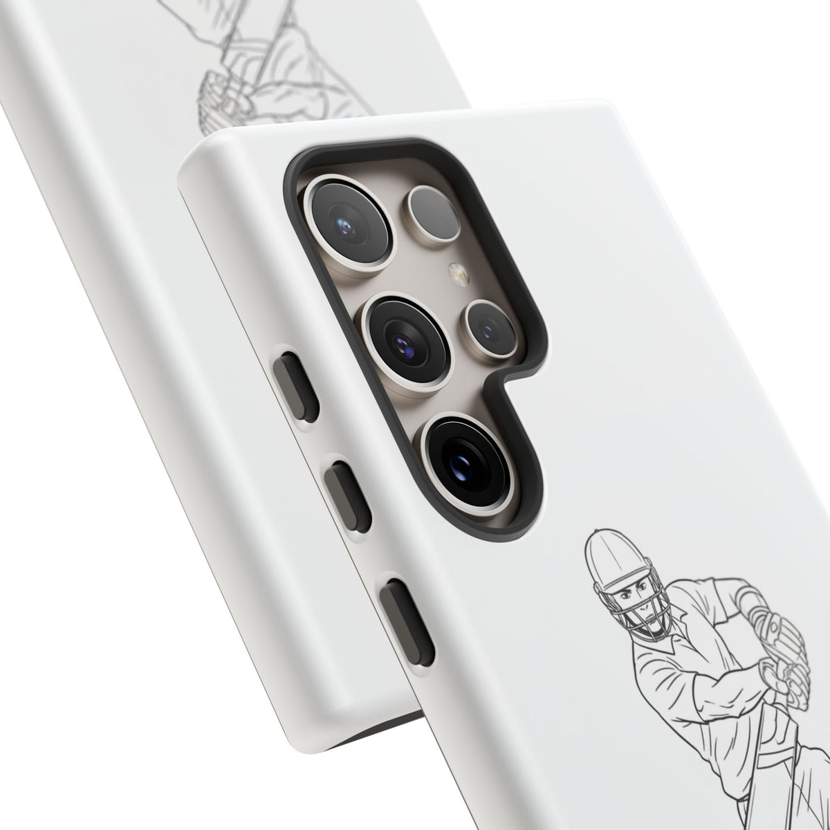 Phone Case, Cricket Batsman Sketch, Tough Case
