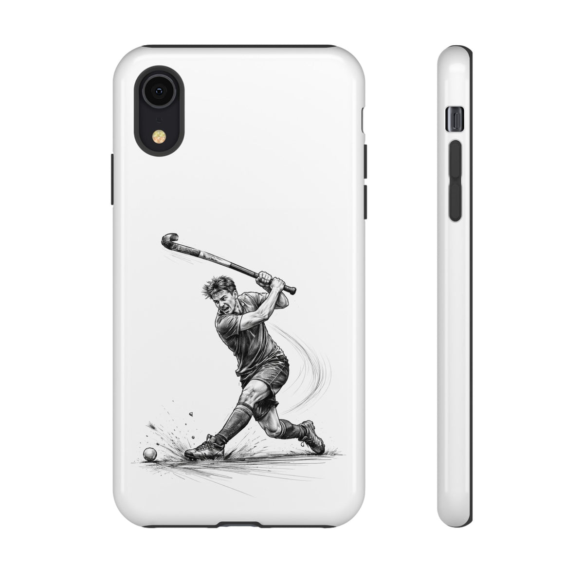 Phone case, Male Hockey Player Tomahawk Sketch,  Tough case