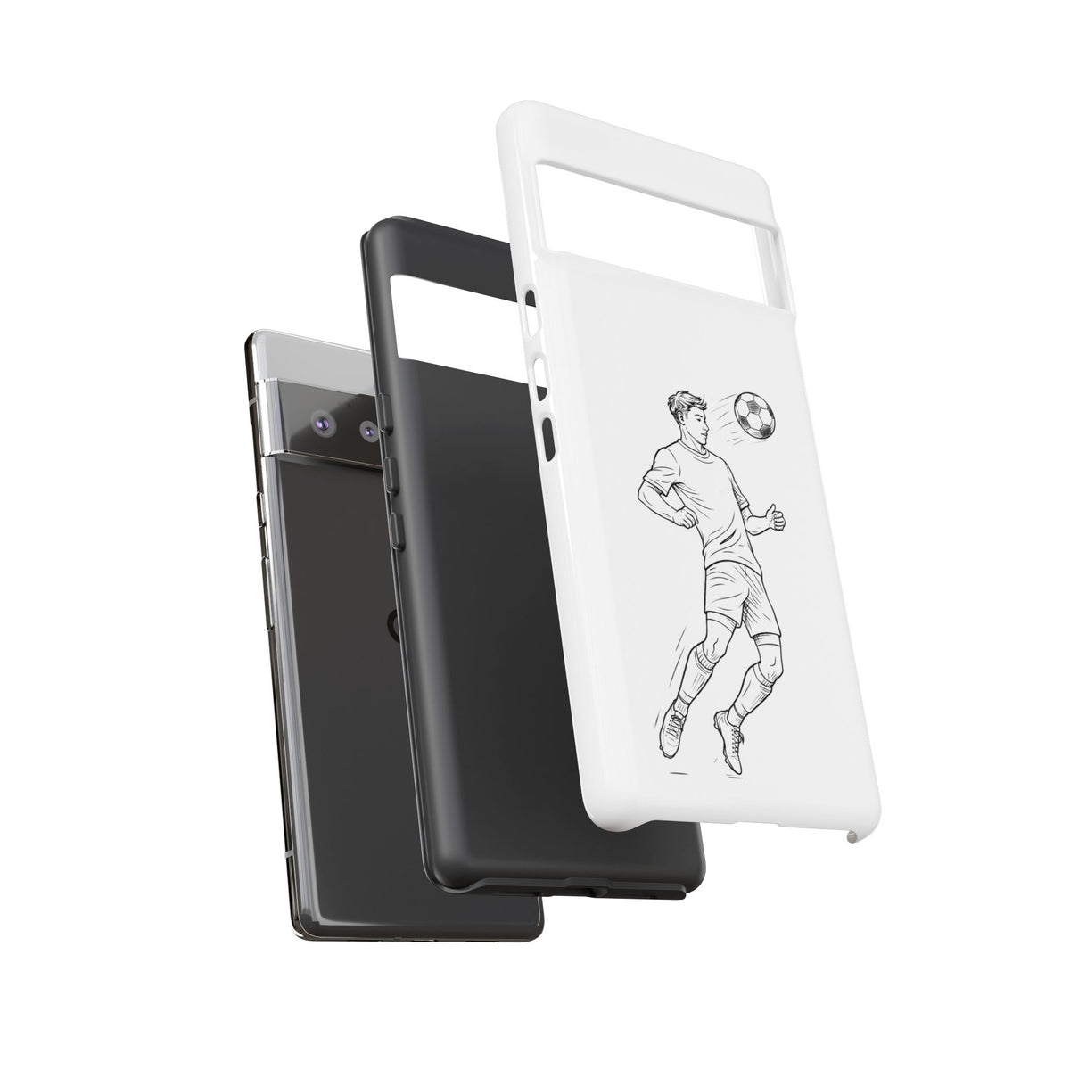 Phone Case, Football Chest-control Minimalist sketch Design, Tough Case