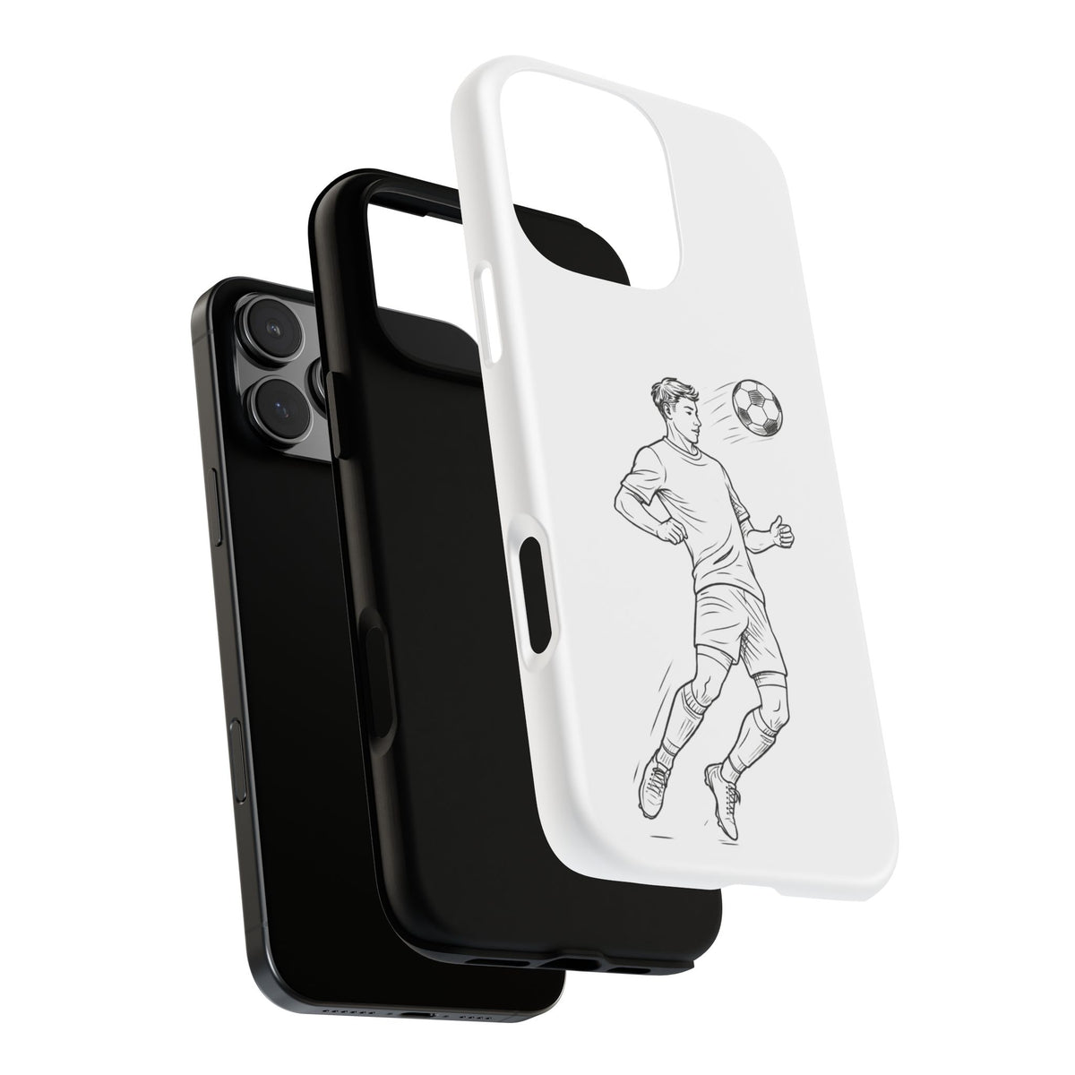 Phone Case, Football Chest-control Minimalist sketch Design, Tough Case