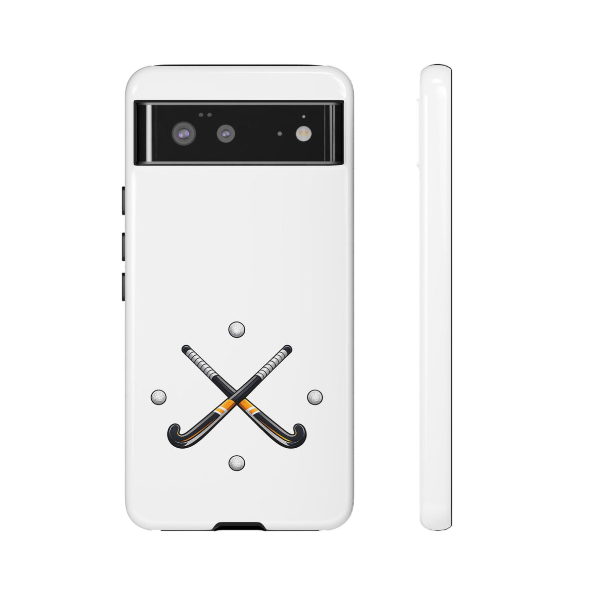 Phone Case, Hockey Crossed Sticks & Balls Design, tough Case