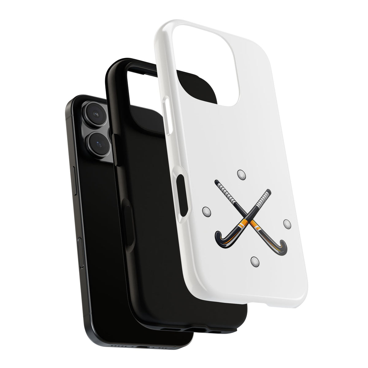 Phone Case, Hockey Crossed Sticks & Balls Design, tough Case