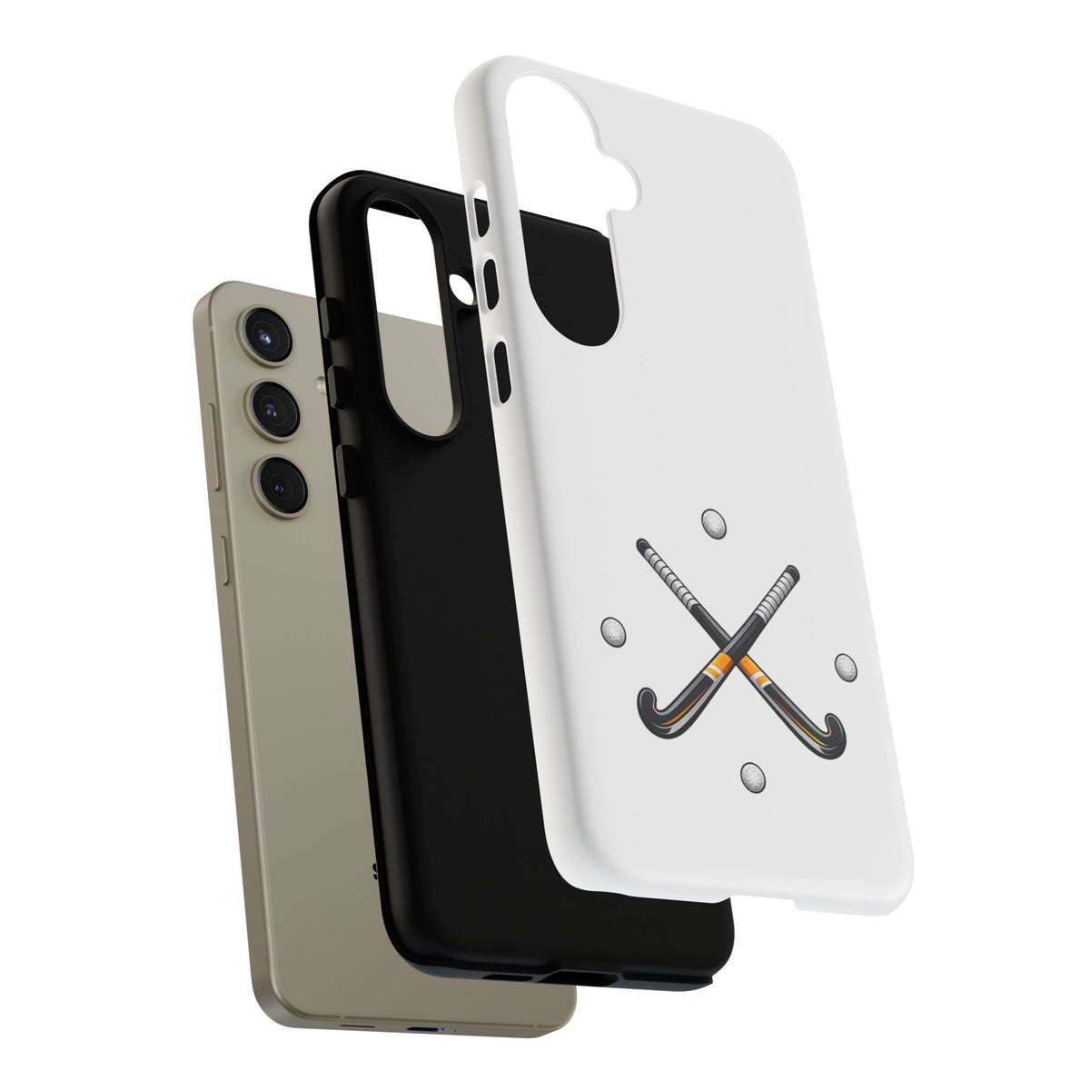Phone Case, Hockey Crossed Sticks & Balls Design, tough Case
