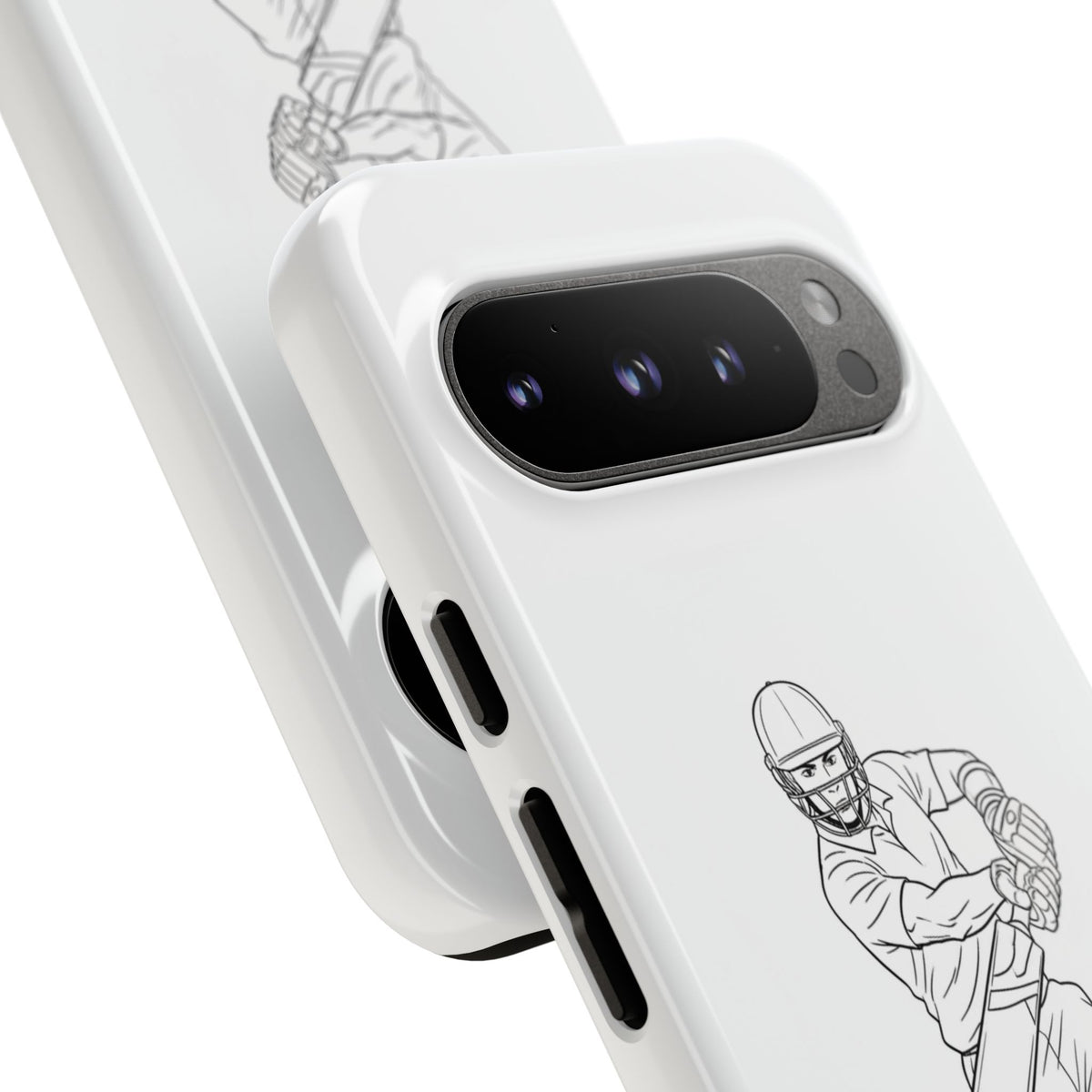 Phone Case, Cricket Batsman Sketch, Tough Case