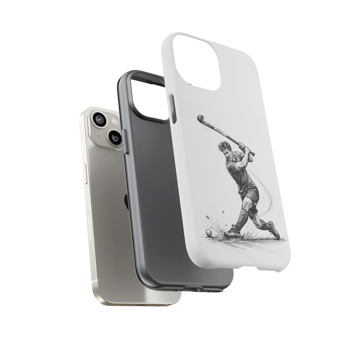 Phone case, Male Hockey Player Tomahawk Sketch,  Tough case
