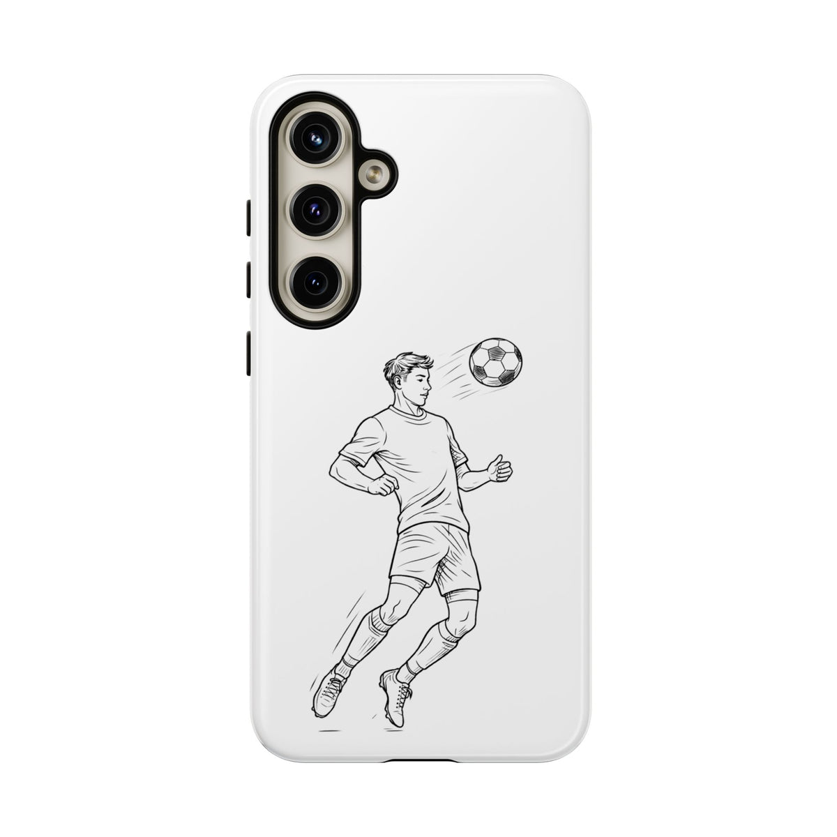Phone Case, Football Chest-control Minimalist sketch Design, Tough Case