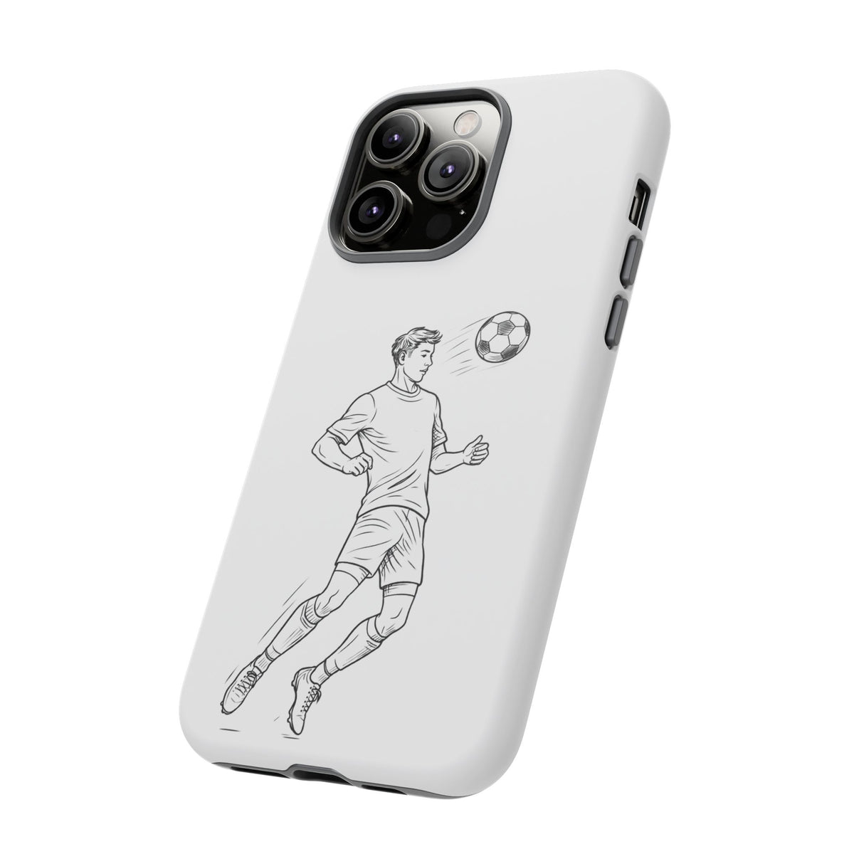 Phone Case, Football Chest-control Minimalist sketch Design, Tough Case