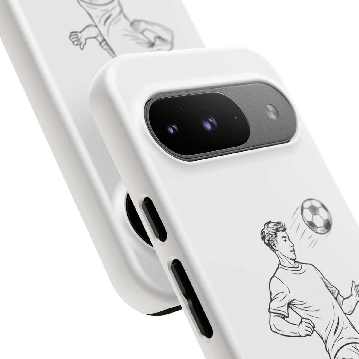 Phone Case, Football Chest-control Minimalist sketch Design, Tough Case