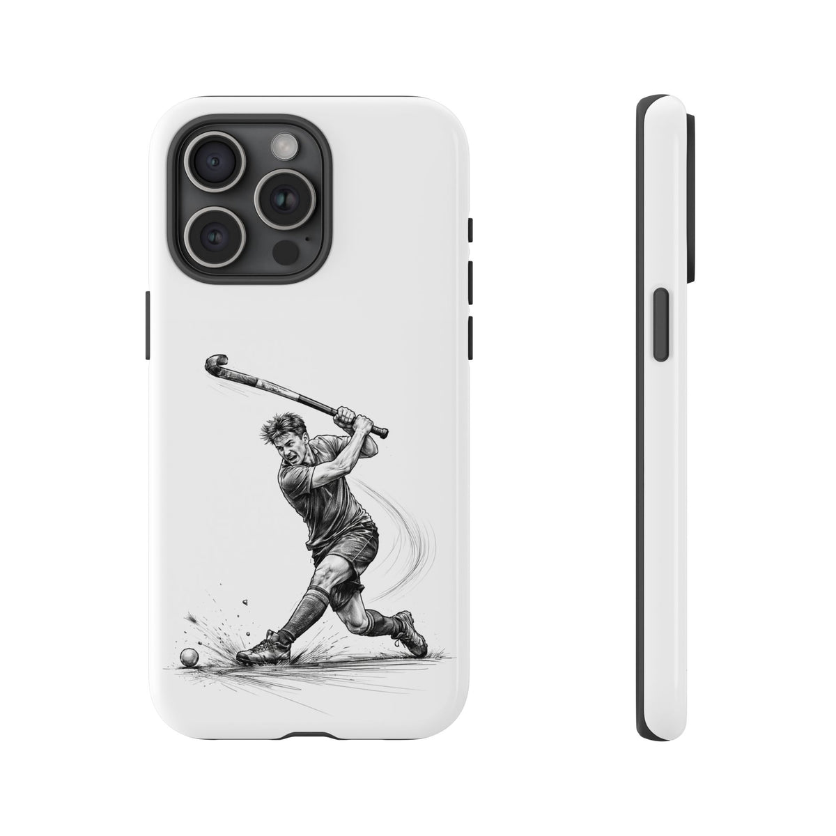 Phone case, Male Hockey Player Tomahawk Sketch,  Tough case