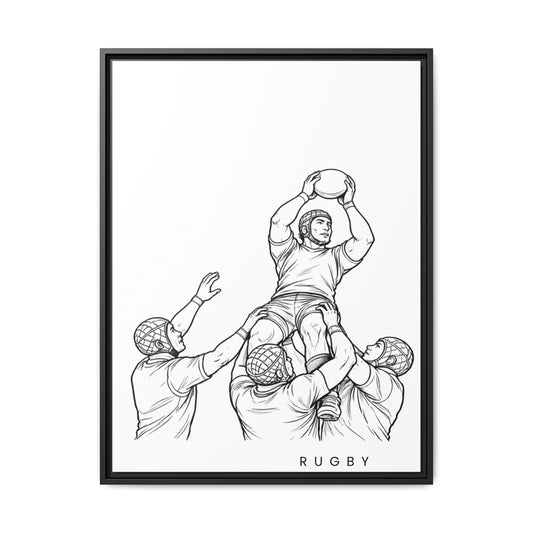 Print, Rugby Line-Out, Matte Canvas Print Framed Art