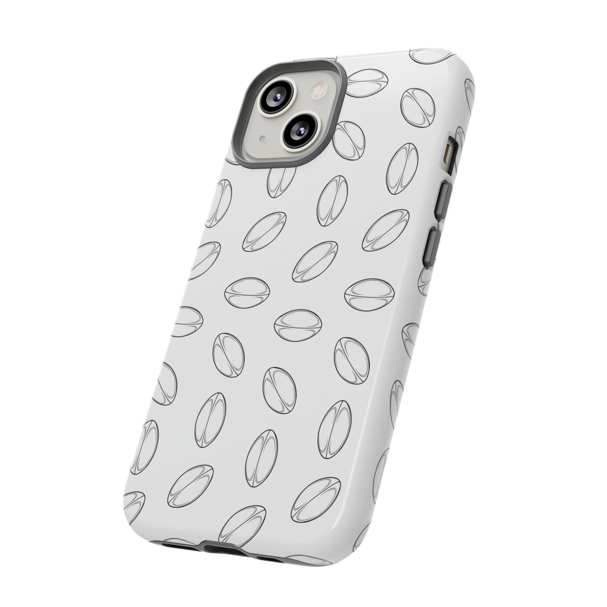 Phone Case, Rugby Ball Minimalist Sketch Pattern, Tough Case