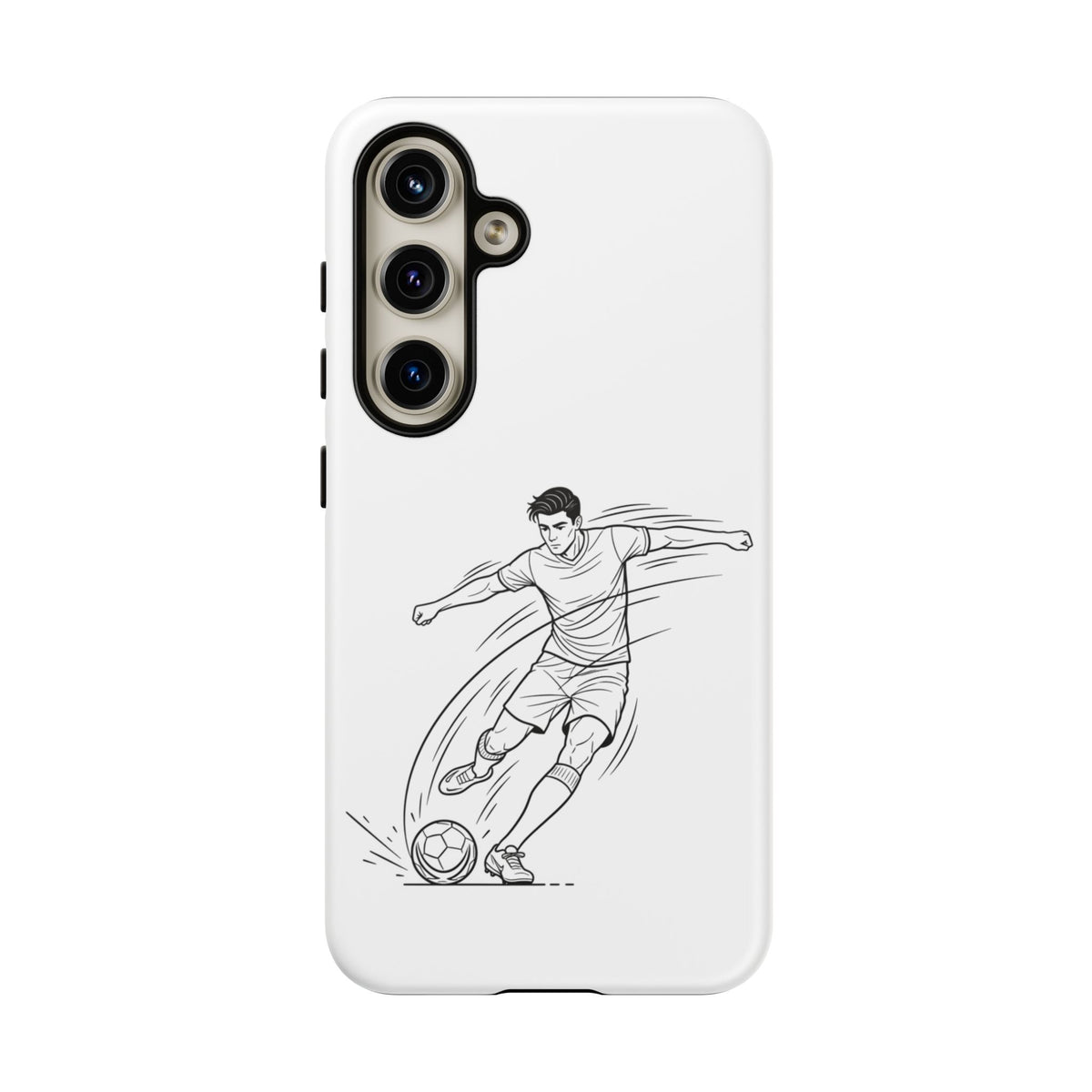 Phone Case, Football Free Kick / Strike Minimalist sketch Design, Tough Case