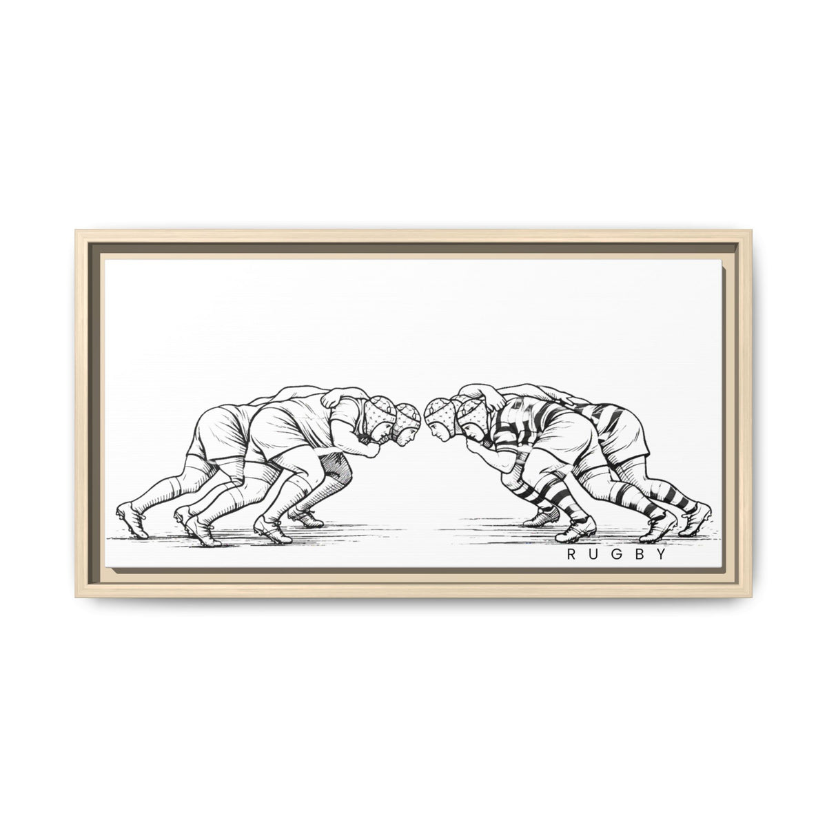 Print, Rugby Scrum,  Matte Canvas Print Framed Art
