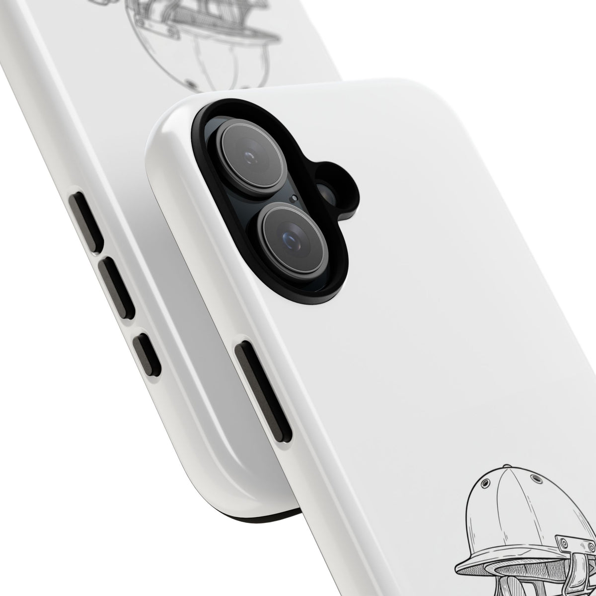Phone Case, Cricket Gloves & Helmet Sketch, Tough Case