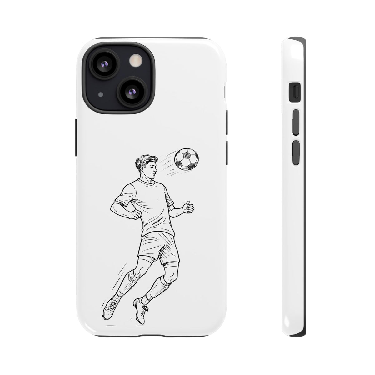 Phone Case, Football Chest-control Minimalist sketch Design, Tough Case