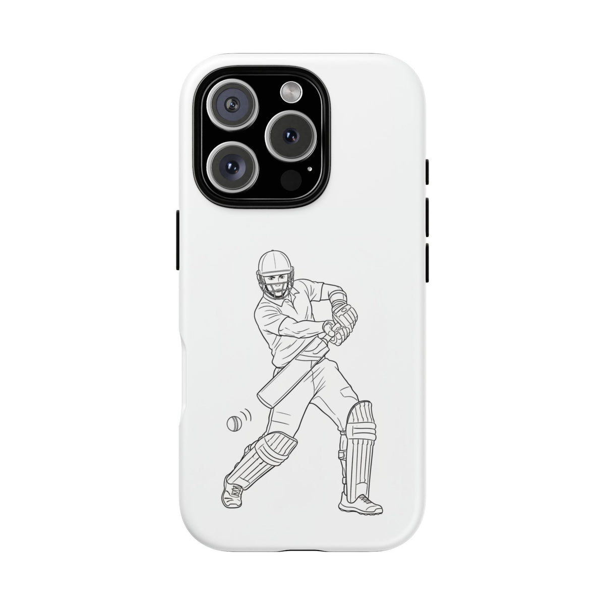 Phone Case, Cricket Batsman Sketch, Tough Case