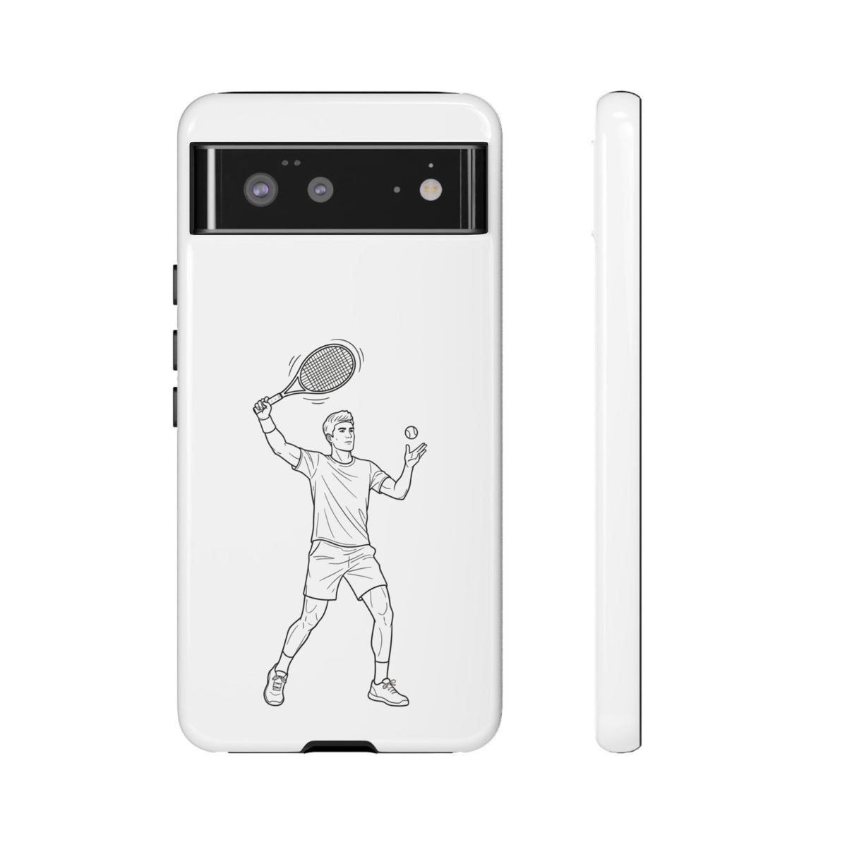 Phone Case, Racket Sports, Tennis Player overhead shot Design, Tough Case