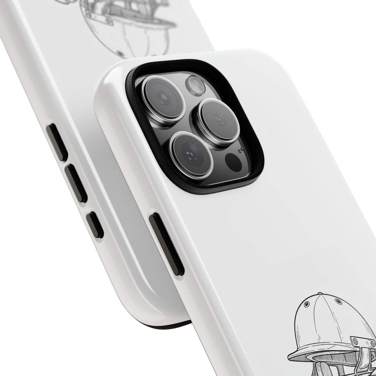 Phone Case, Cricket Gloves & Helmet Sketch, Tough Case