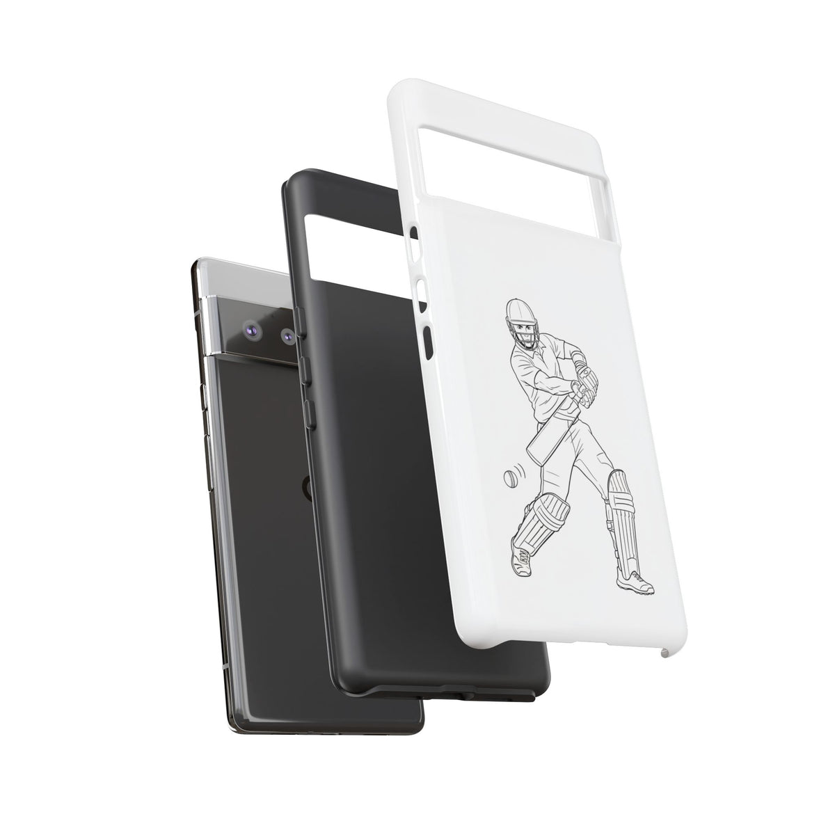 Phone Case, Cricket Batsman Sketch, Tough Case