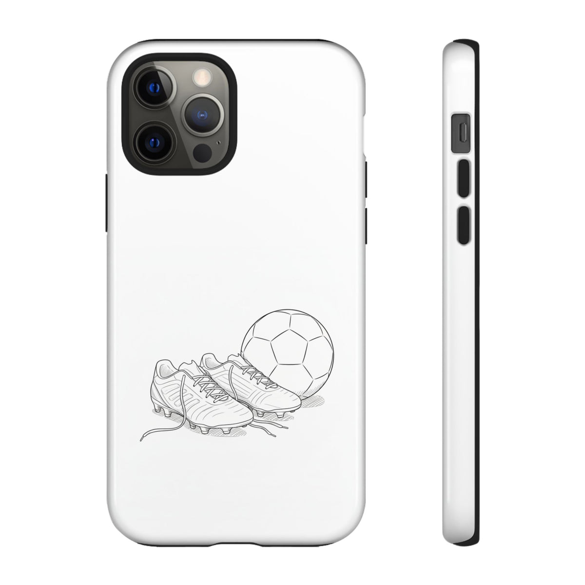 Phone Case, Football Boots & Ball Sketch , Tough Case